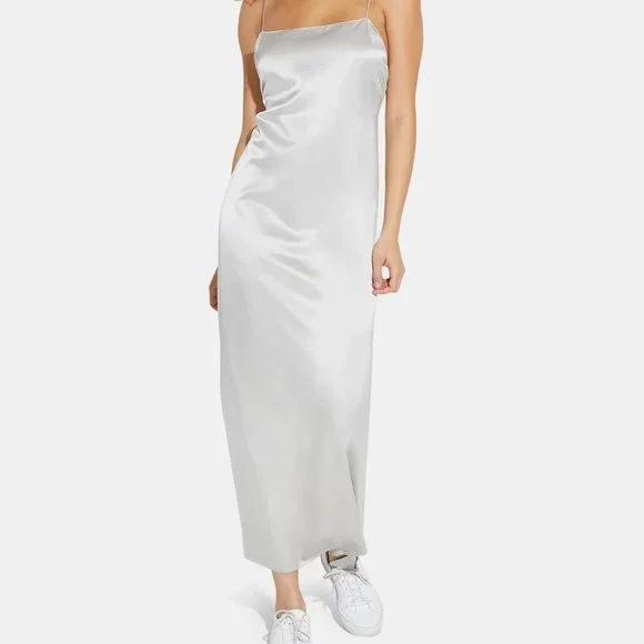 theory silk slip dress Satin Midi Slip Dress